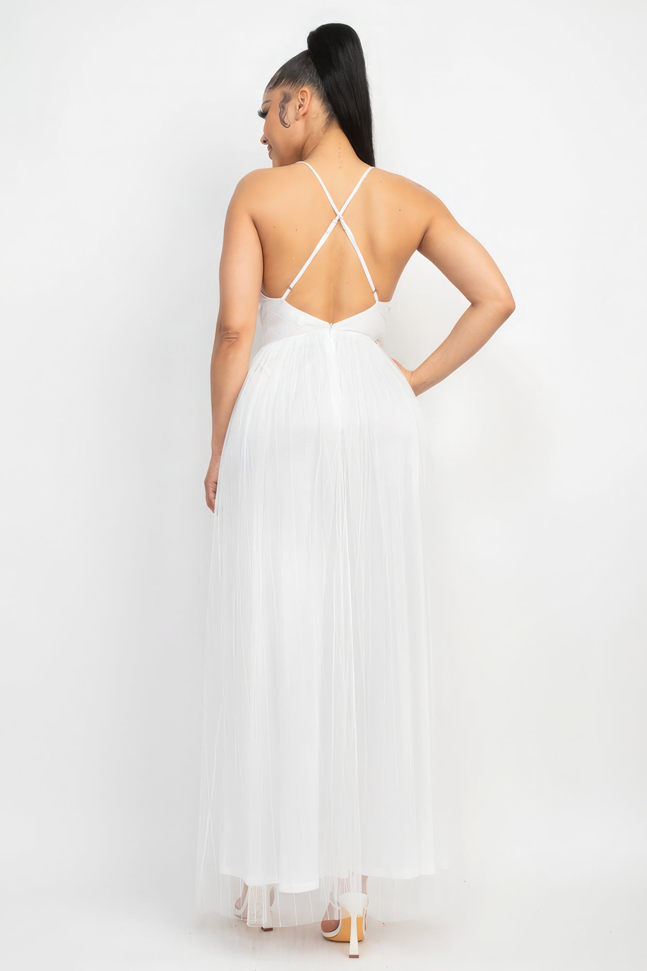 Mesh Double Slit Maxi Dress - Donny's Angel