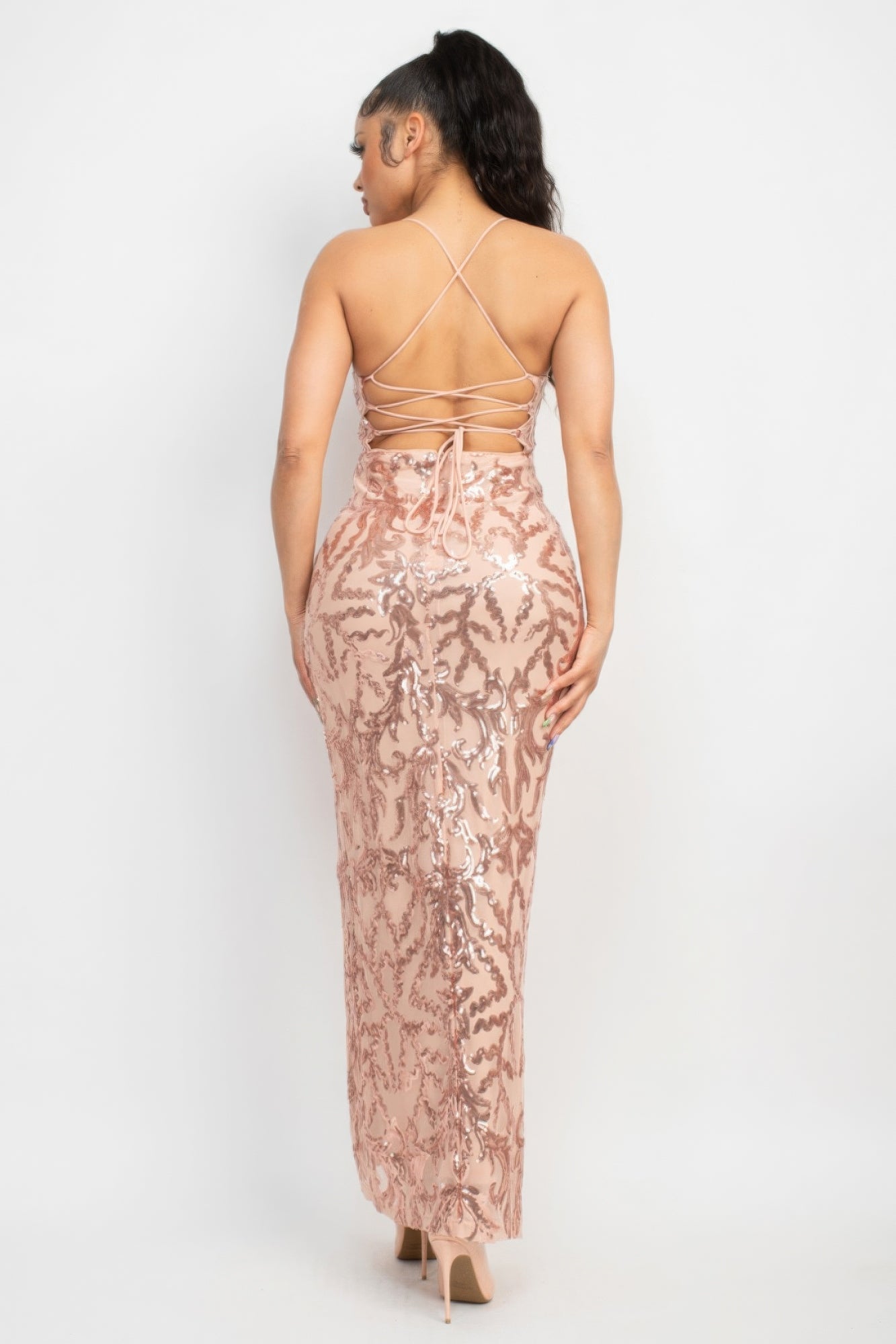 Sexy Sequin Maxi Dress with Slit - Donny's Angel