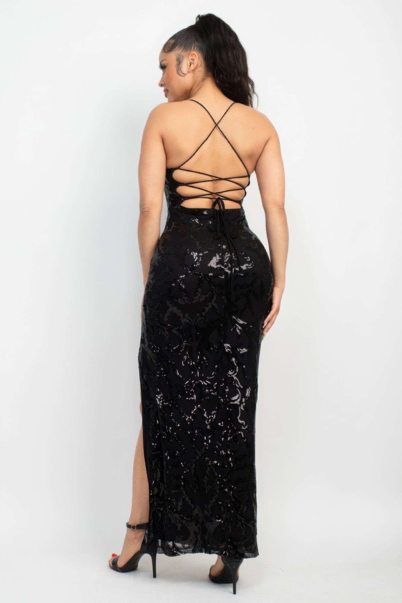 Sexy Sequin Maxi Dress with Slit - Donny's Angel