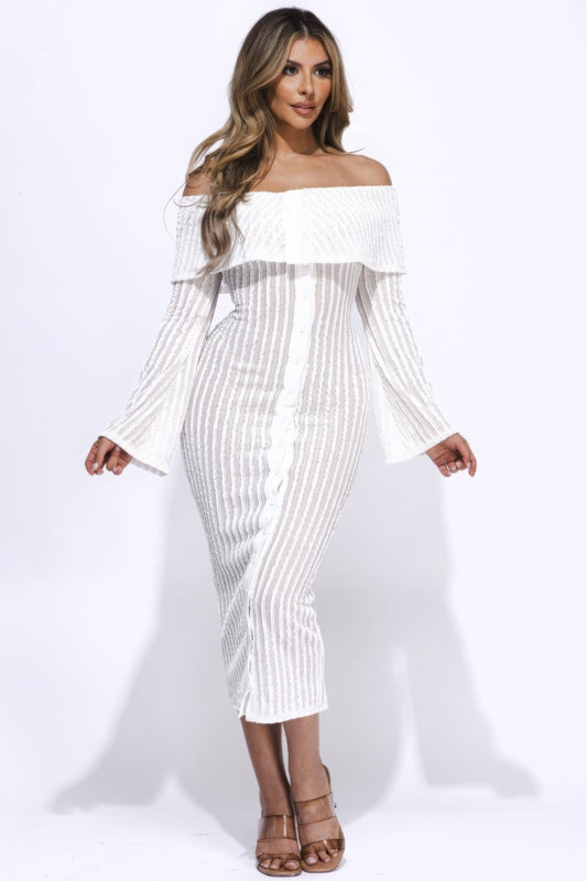 Charme Chic Off Shoulder Midi - Donny's Angel