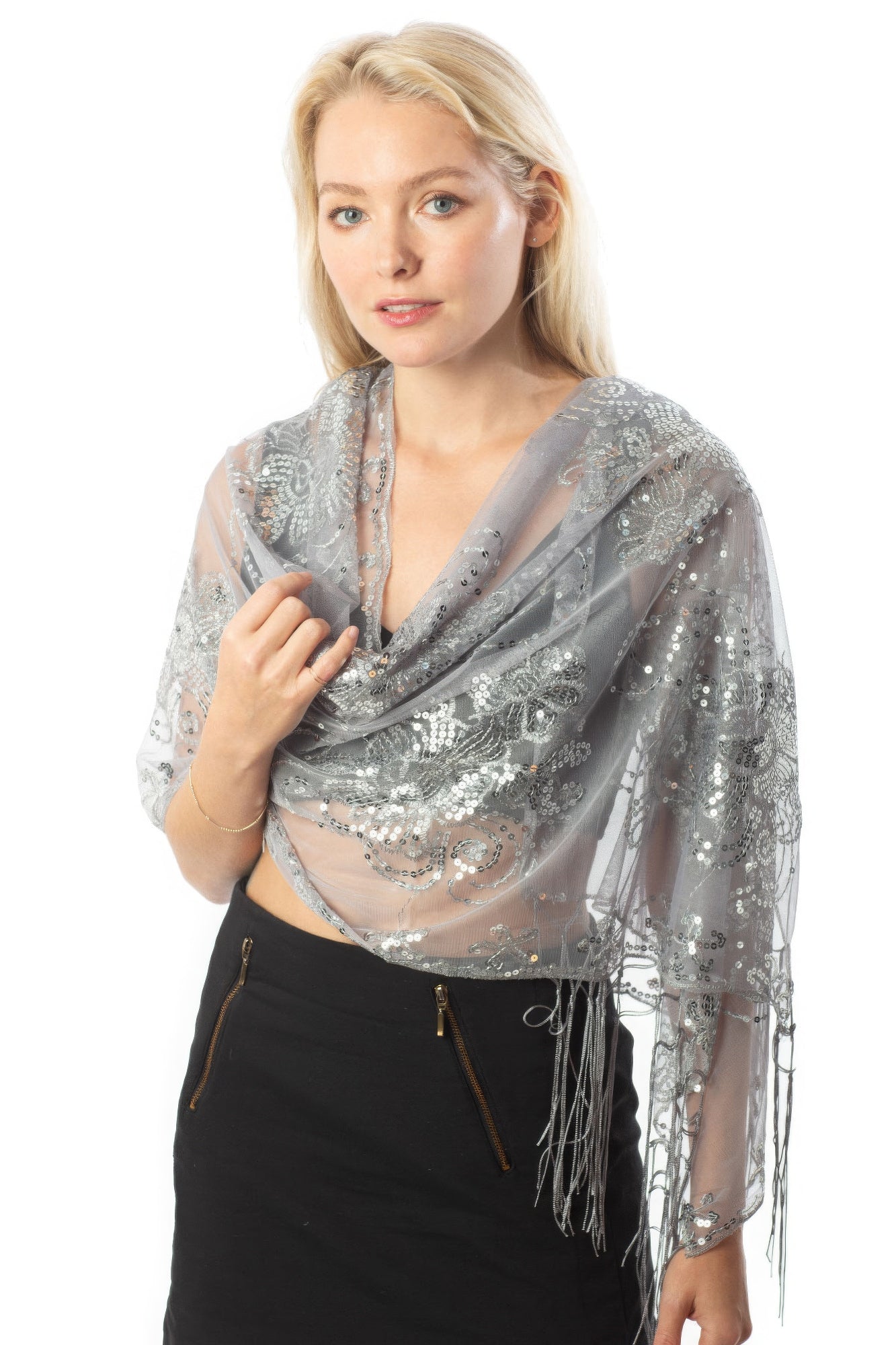 Midnight Shimmer Sequined Shawl - Donny's Angel