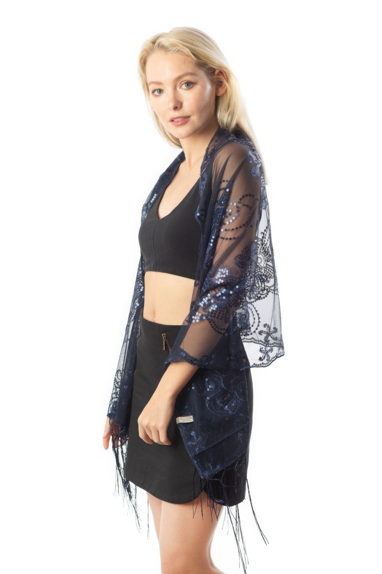 Midnight Shimmer Sequined Shawl - Donny's Angel