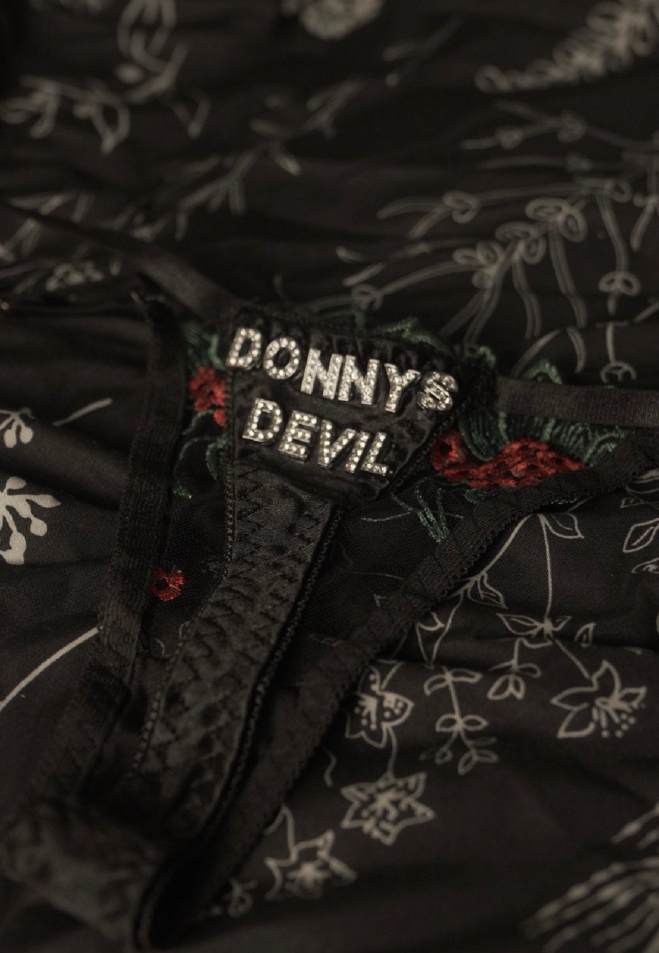 Signature Donny's Devil Mesh Embroidery Set with Metal Rhinestone Lettering