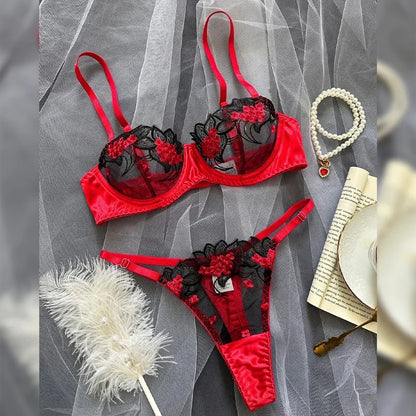 Signature Donny's Devil Mesh Embroidery 2 Piece Set with Metal Rhinestone Lettering - Donny's Angel