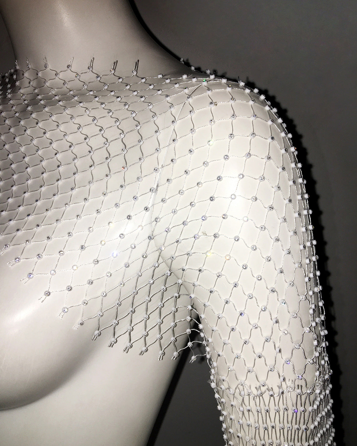 Rhinestone fishnet bolero