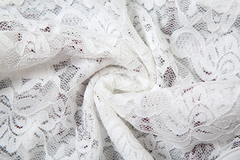 Cursive Embroidered Lace Bodysuit