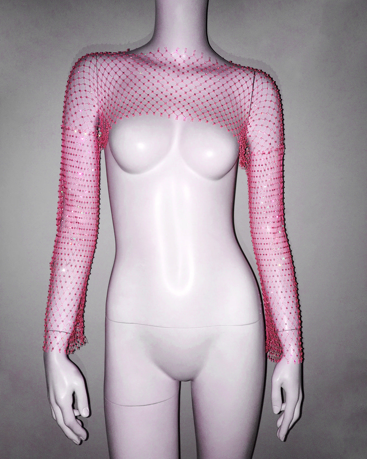 Rhinestone fishnet bolero