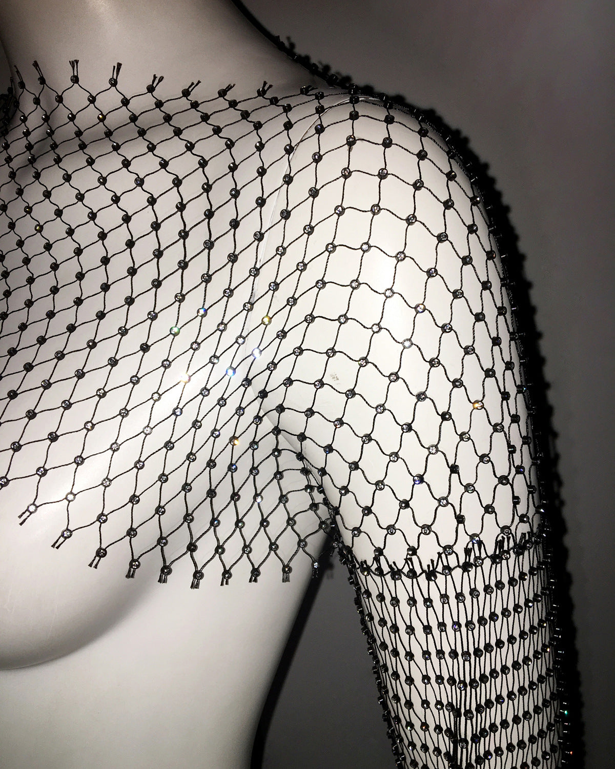Rhinestone fishnet bolero