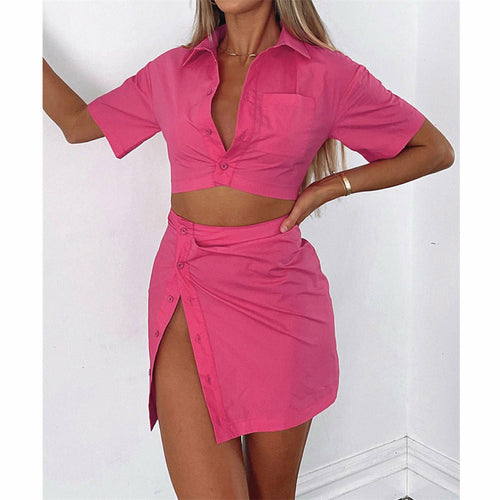 Mini Bodycon Dress Shirt Skirt Combo - Donny's Angel