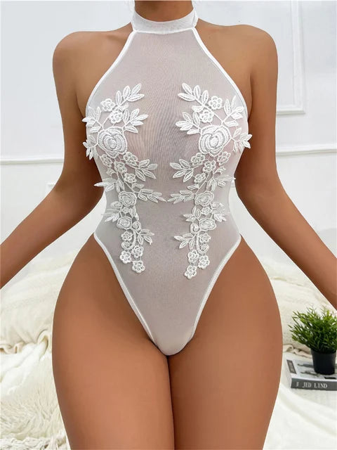 Sexy see through lingerie summer bodysuit women clothes mesh jumpsuits body playsuit party club outfit romper womans clothing