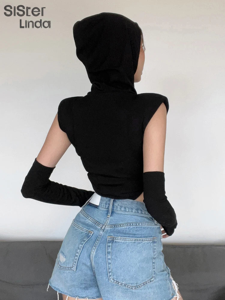 Hooded High Cut V Shape Bodysuit Combo