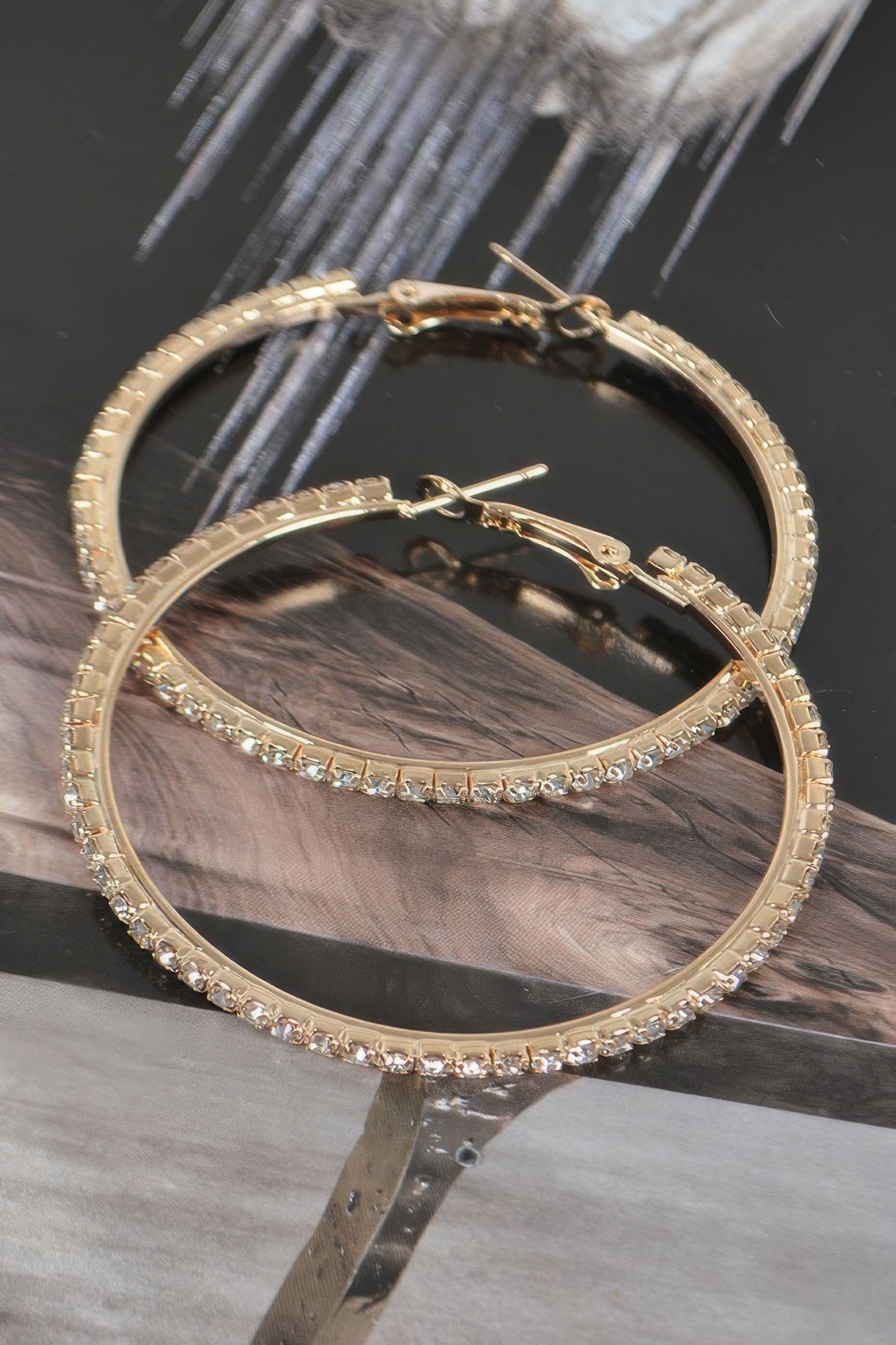 Radiant Rhinestone Hoop Earrings - Donny's Angel
