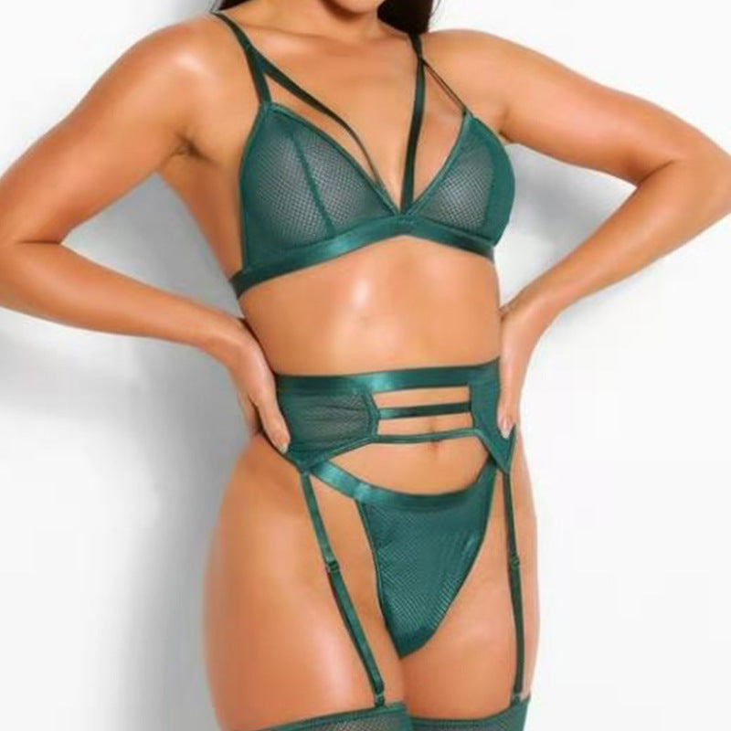 Seductive 4-Piece Lingerie Set with Garter Belt, Bra and Panty - Donny's Angel